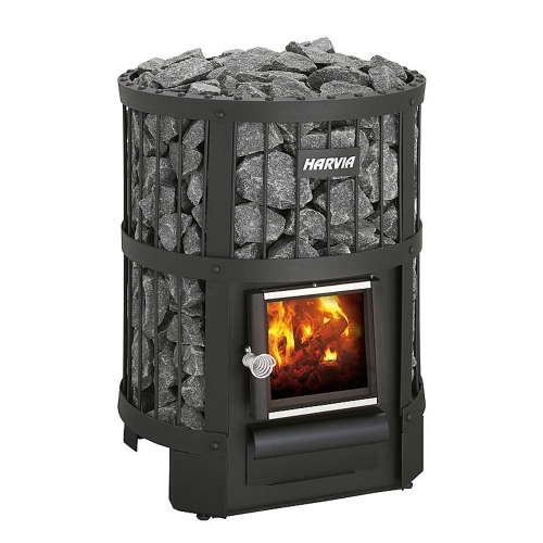 Harvia Legend 150 WK150LD 16kW wood-burning sauna stove black steel frame cast-iron glass door 212-459 cu ft floor-standing