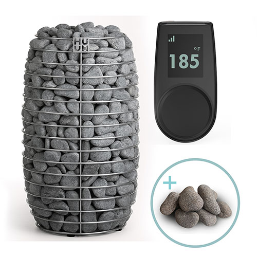 HUUM HIVE Mini Sauna Heater Package with UKU Local Black