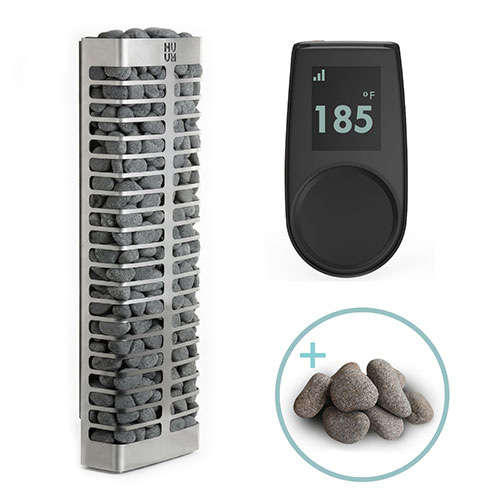 HUUM STEEL Mini Sauna Heater Package with UKU Local Black